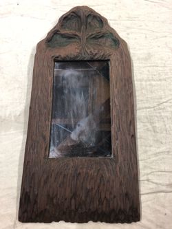 Antique wooden mirror