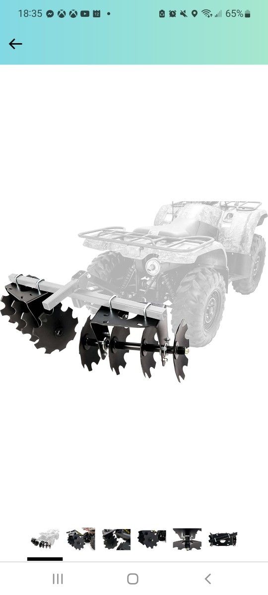 Black Boar ATV/UTV Disc Harrow Implement with Adjustable Sides, 