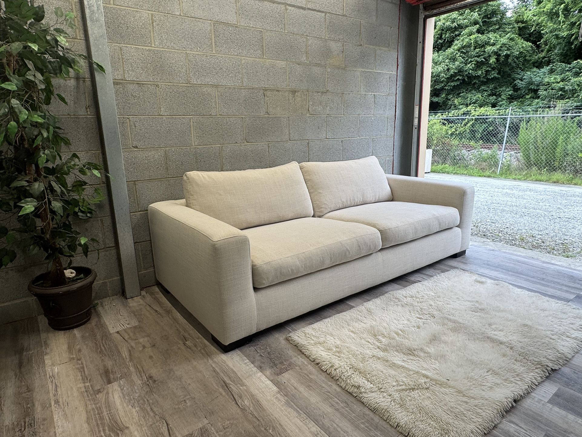 (Delivery) Down Filled Off White 3-Seater Sofa/Couch