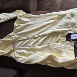 Oyster Yellow Hoodie Cotton Size L