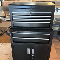 🔥Special Discount 🔥2-IN-1 Tool Chest & Cabinet, Large Capacity 8-Drawer Rolling Metal Tool Box Organizer with Wheels Lockable(Black) 💰99$  Decatur 
