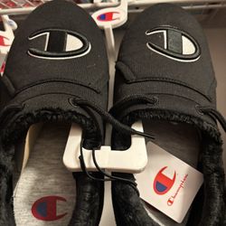 Champion Adult University Unisex Slippers - BLACK W/9-M/7