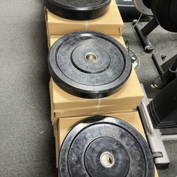 New Solid Rubber Bumper Plates - 25lb,35lb,&45lb
