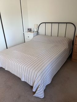 GRAY Ikea KOPARDAL full size bed frame