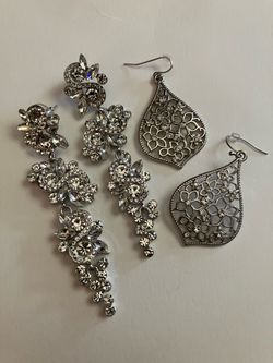 2 x Rhinestone Earrings Bundle - Elegant Jewelry Bundle