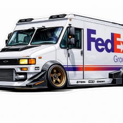 FedEx JDM Street Racing Tuned Box truck Sticker  Car Decal