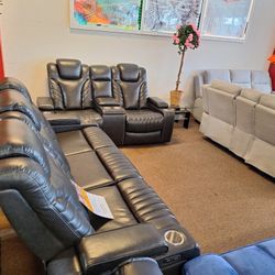Power Reclinig Sofa And Love Seat 