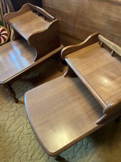 Hard Rock Maple Step Up End Tables-pair