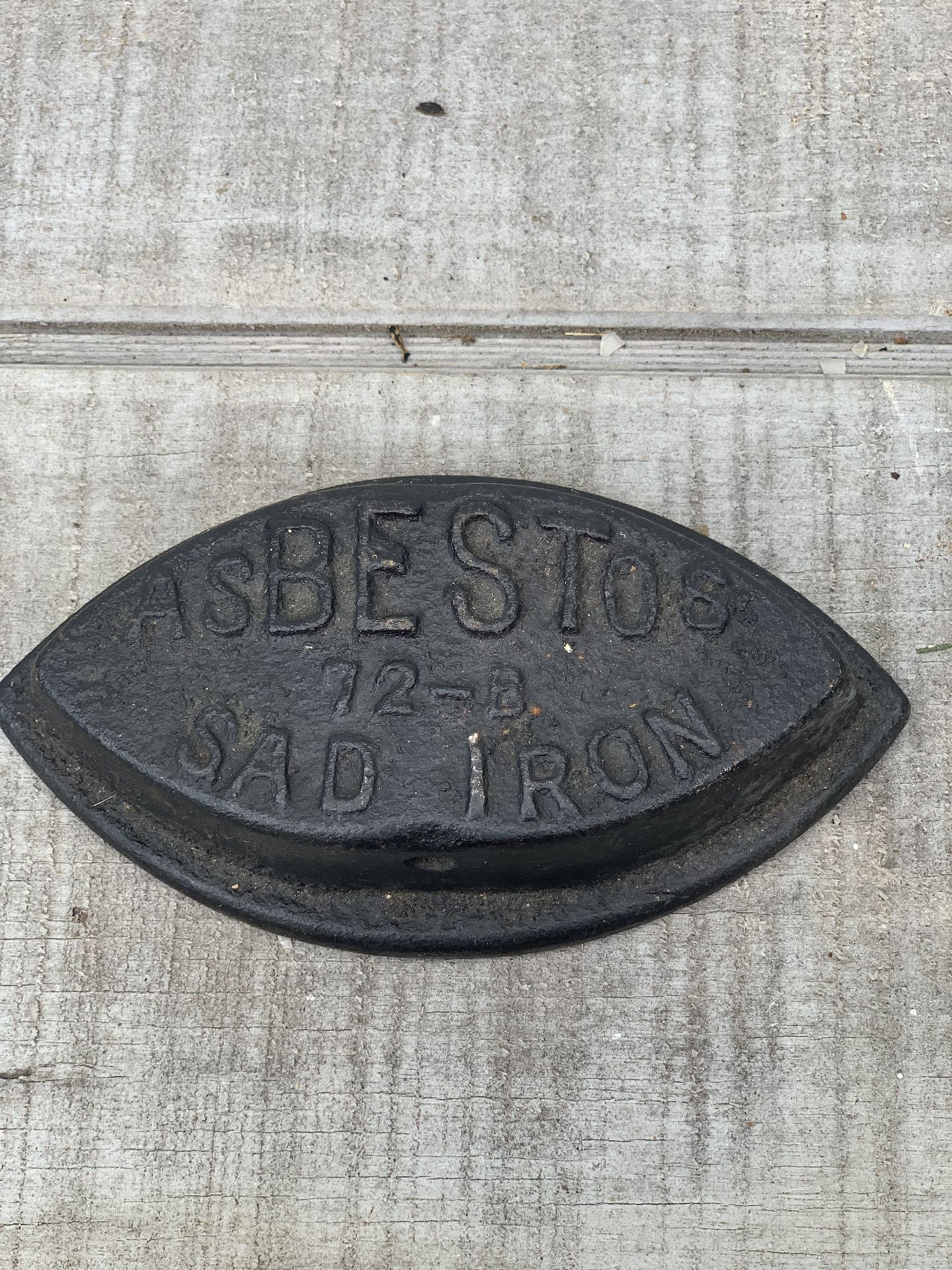 Antique Asbestos Sad Iron|Primitive/Country Rustic Paperweight|Industrial Decor