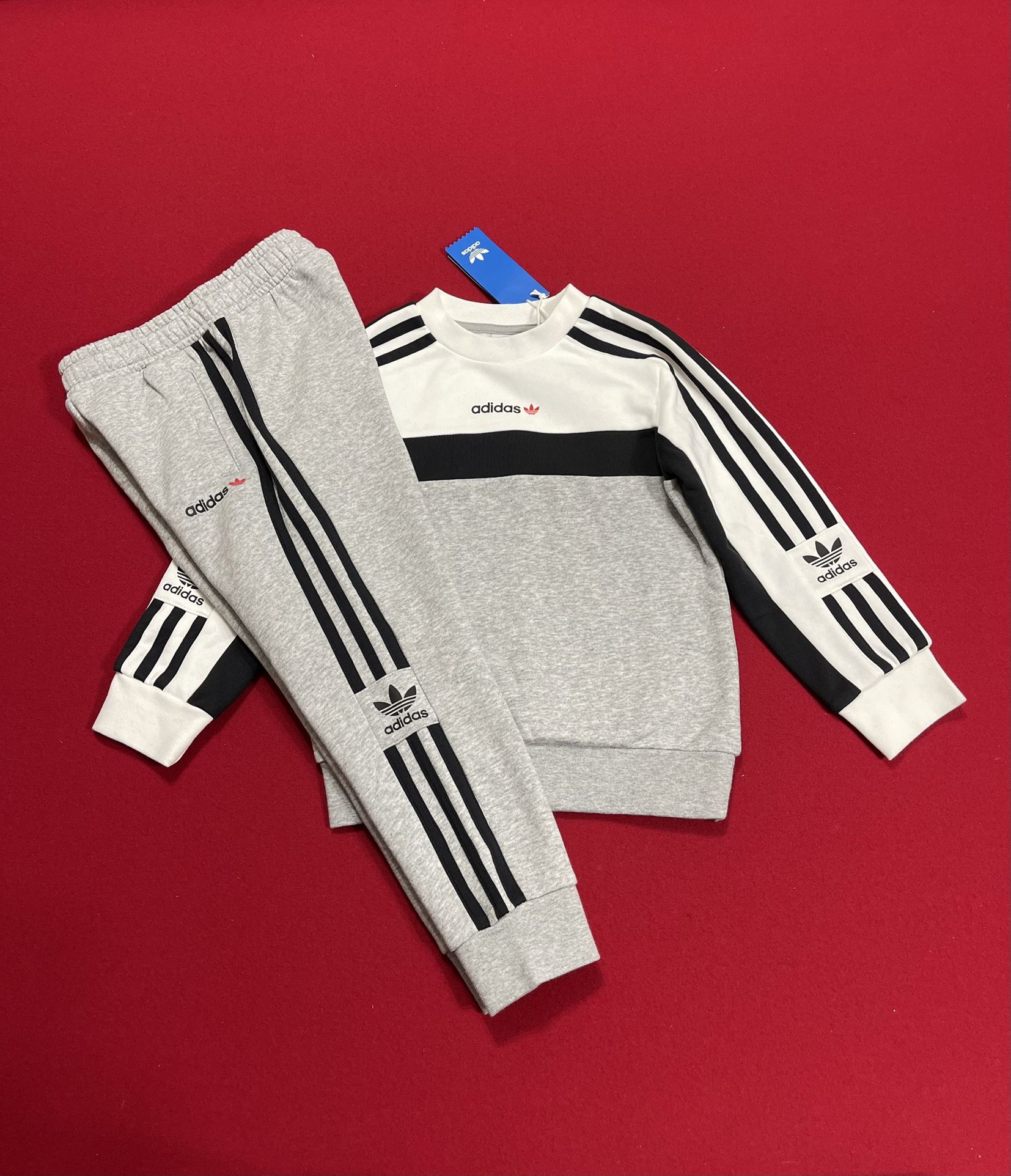 Little Boys Adidas Crewneck Sweatshirt And Pants