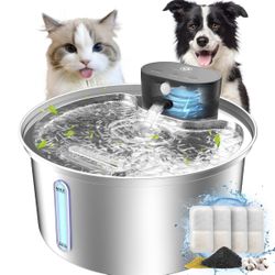 Wireless Pet Water Fountain – Stainless Steel, 108oz, Rechargeable