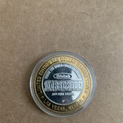 Binions HORSESHOE Limited Edition Ten Dollar Gaming Token .999 Fine Silver