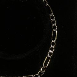 Bracalete Figaro 14k Diamond Cut Bracelet 
