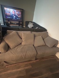 Grey down couch