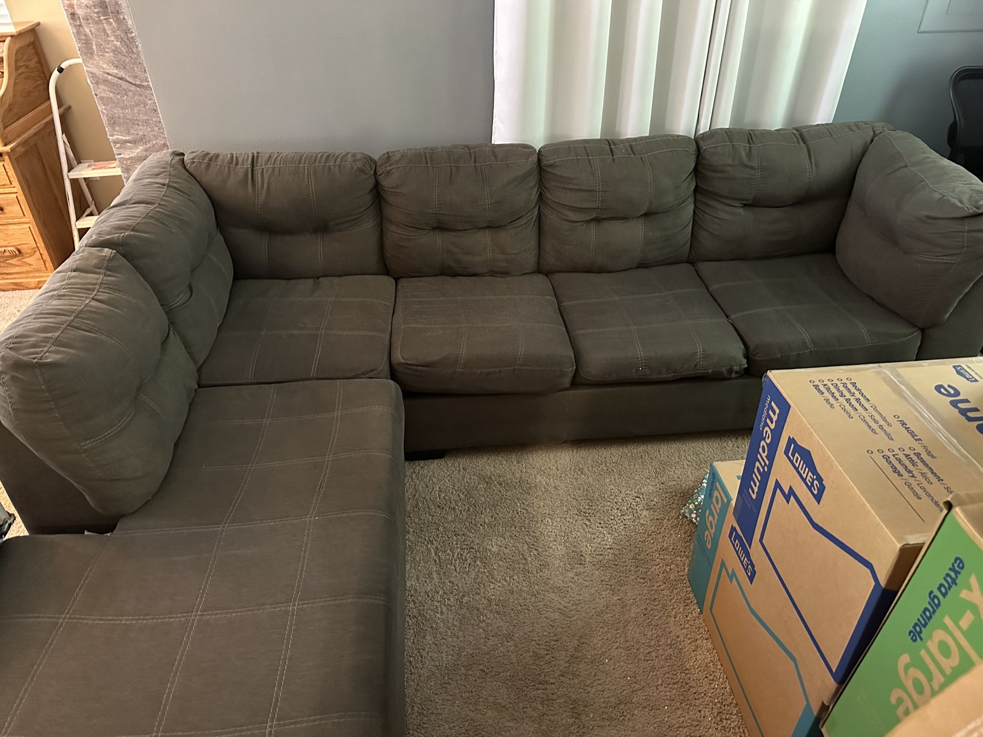 Grey Sectional/ Convertible Bed