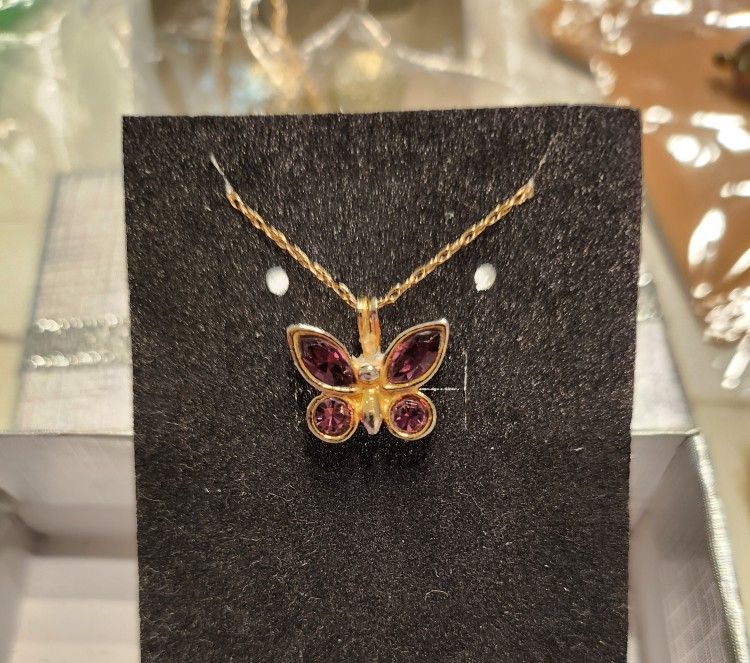 Butterfly Pendant & 14k Gold Chain