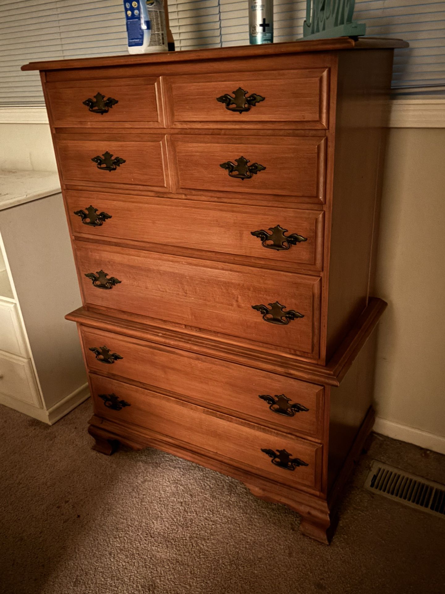 Light Brown Wood 6-Drawer Dresser