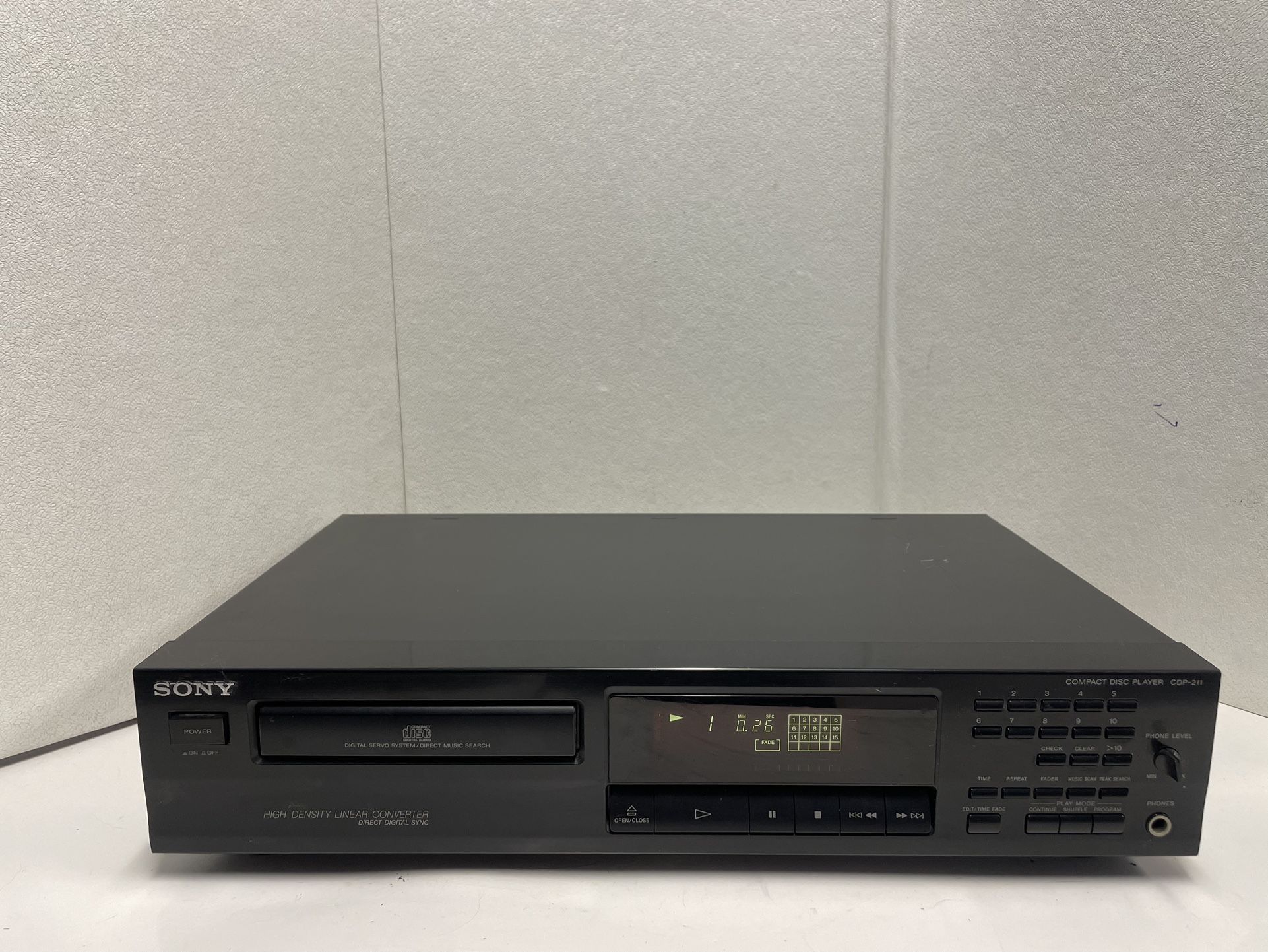 Vintage Sony CDP-211 High Density Linear Converter Single-Disc CD Player TESTED
