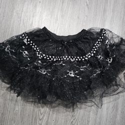 Adult Women's Black Gothic Skull Design Tutu Skirt Costume