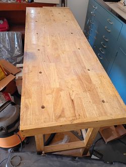 Solid Wood Workbench with wood vice