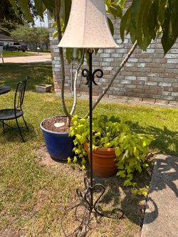 Rustic Wrought-Iron Floor Lamp