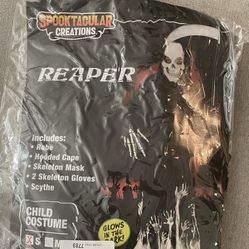Reaper Child Size Small Costume Glow In The Dark