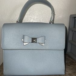 Blue Bow Handbag Purse 