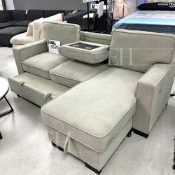 Light Grey Sofa Sectional Sleeper With Storage 