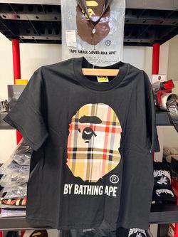 BAPE x Burberry Check Big Ape Head Tee 'Black/Red'