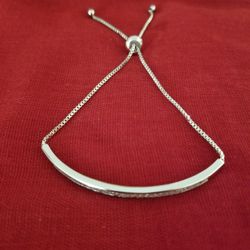 Silver tone cz adjustable bracelet(Pick Up Only)