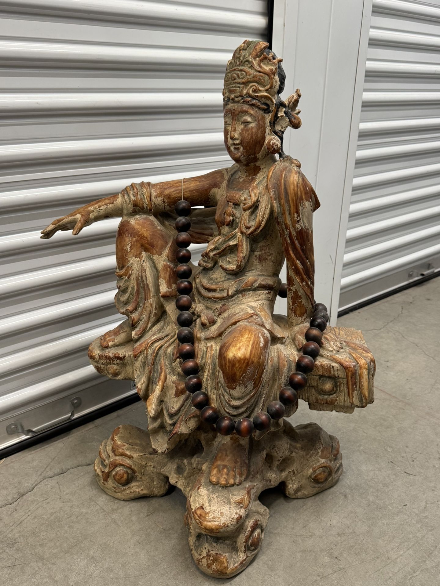  Chinese Tibetan Buddhism guanyin Buddha statue 31" Tall Made Pf Resin