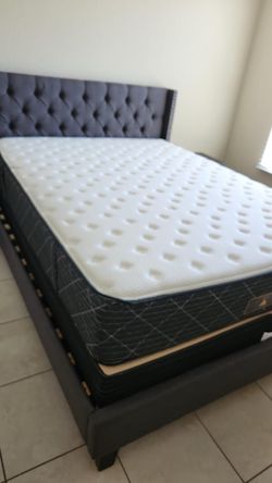 New queen mattress and box spring 2 pc bed frame is not included