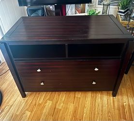 Dark Wood TV Stand / Media Console with Storage – 47" ( Or Best Offer)