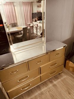 Silver Night Stand Mirror