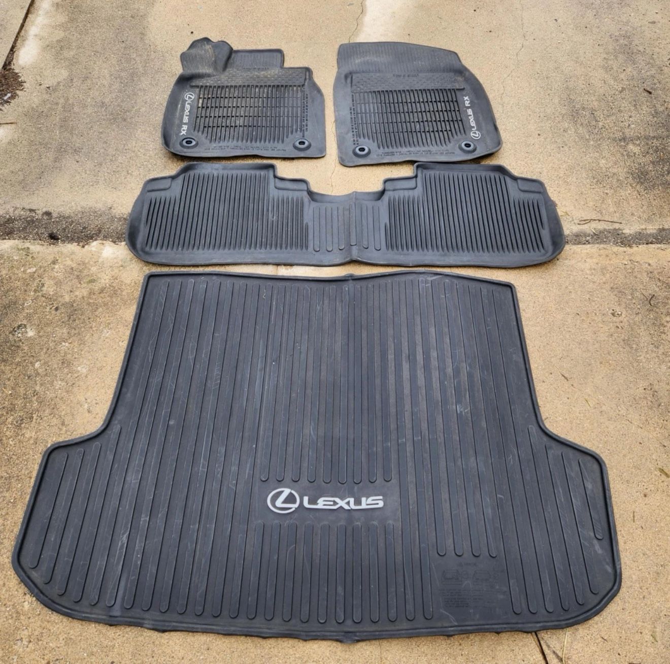 LEXUS OEM FACTORY ALL WEATHER FLOOR MAT LINER SET 2016-2022 RX350 & RX450H BLACK