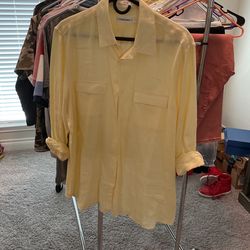 Men’s Calvin Klein LG Linen Shirt Yellow