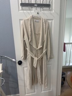 Zara Fringe Trim Belted Duster Cardigan