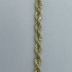 14K Gold Rope Bracelet . New 