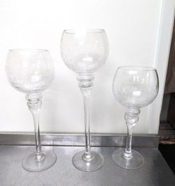 Candle Holder Sets Clear (4.5Wx12H, 14H, 16H)