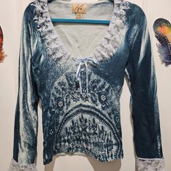 Teal Lace Shirt