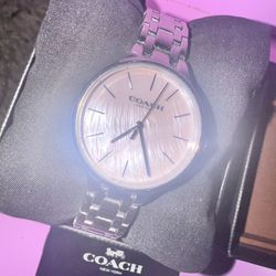 Coach Silver & Pink Pearl Watch 
