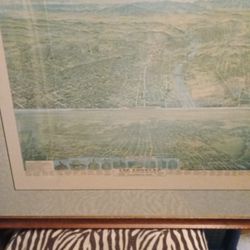 Framed Original Los Angeles California 1894 Print