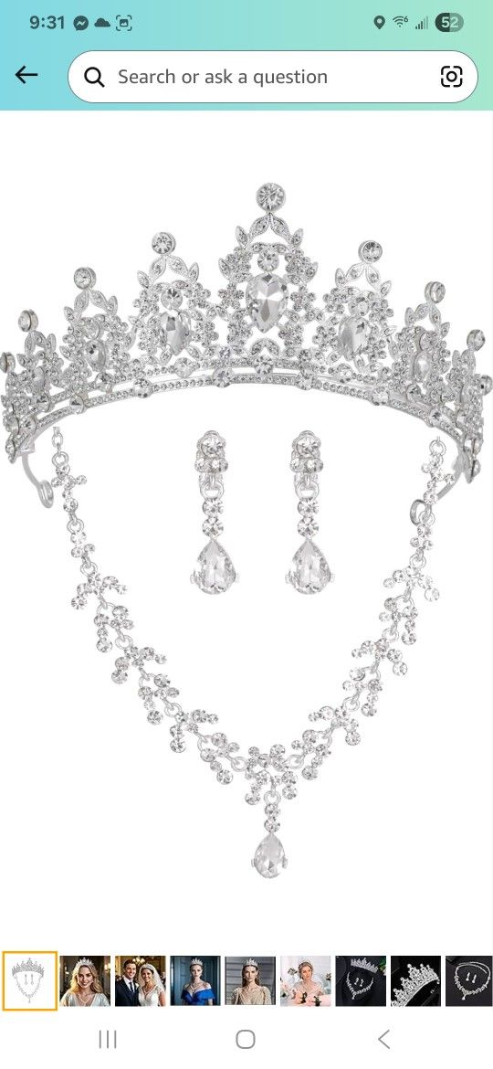 Crystal Tiaras and Crowns for Women Princess Girls,Jeweled Wedding Tiara for Bride,Birthday, Cosplay