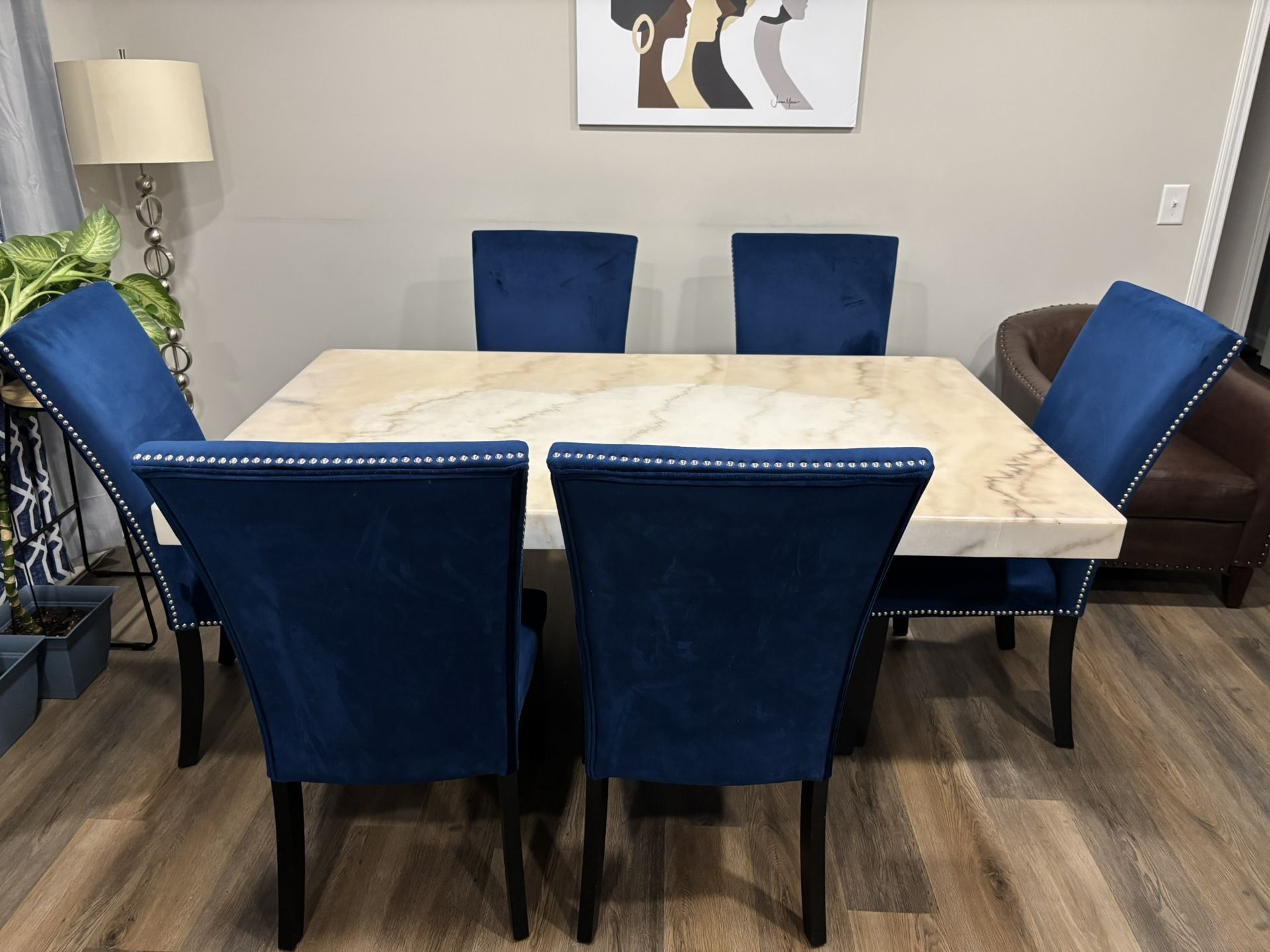 Artemis Marble Table and 6 Chairs