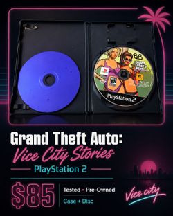 GTA Vice City Stories PS2 Game Disc + Case