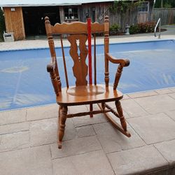 Tell City Chair Co Solid Hard Rock Maple Andover  Rocking Key Hole Rocker Rare