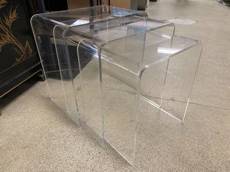 Clear Acrylic Waterfall Edge Nesting Tables