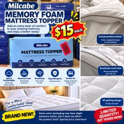 Extra-Thick Memory Foam Mattress Topper – Queen & California King