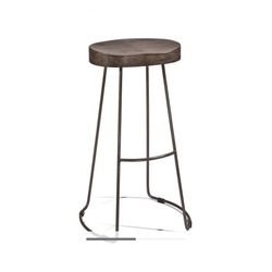 Hillsdale Hobbs Tractor Non-Swivel Counter Stool, Distressed Black/Pewter Finish