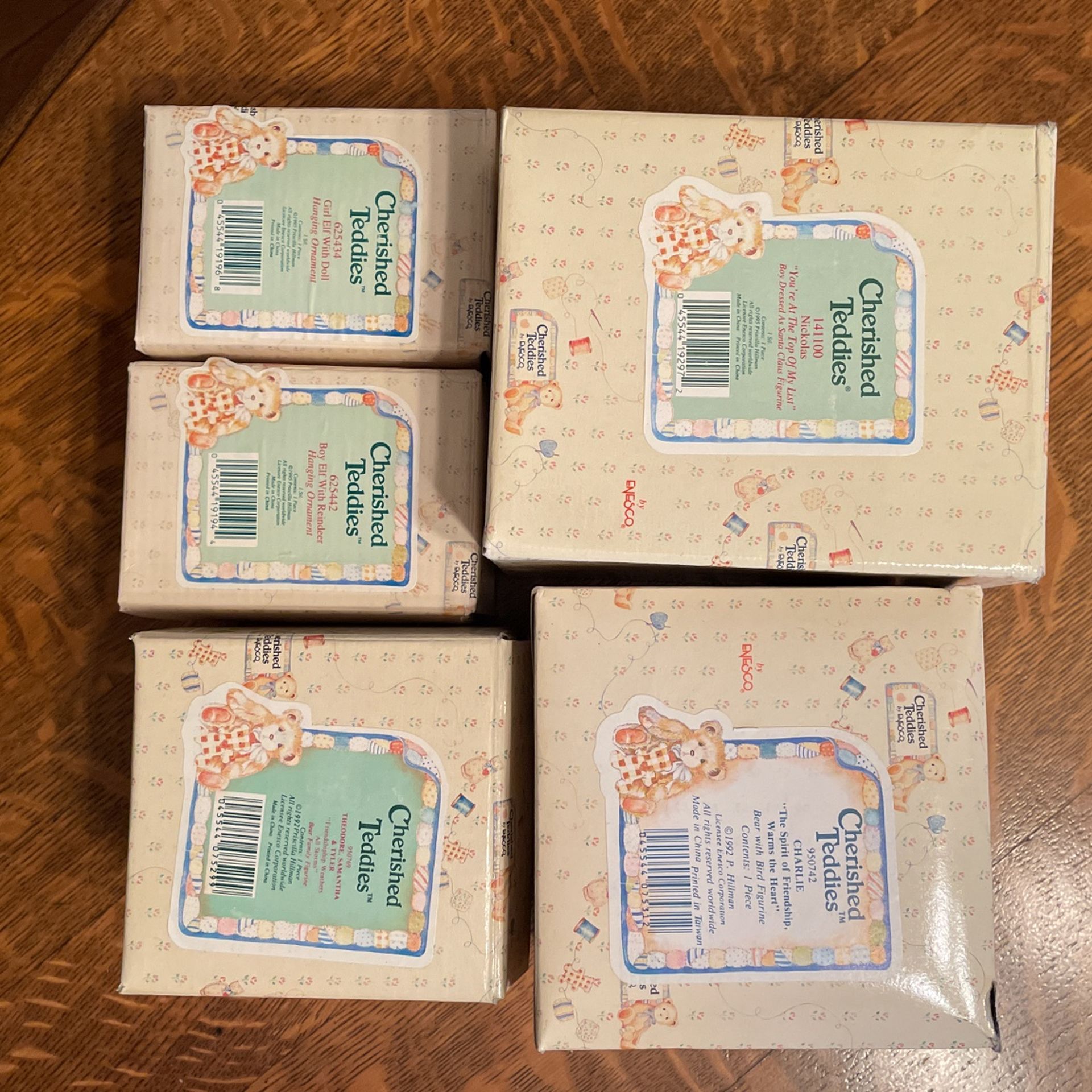 Cherished Teddies Set Of 5 In Original Boxes